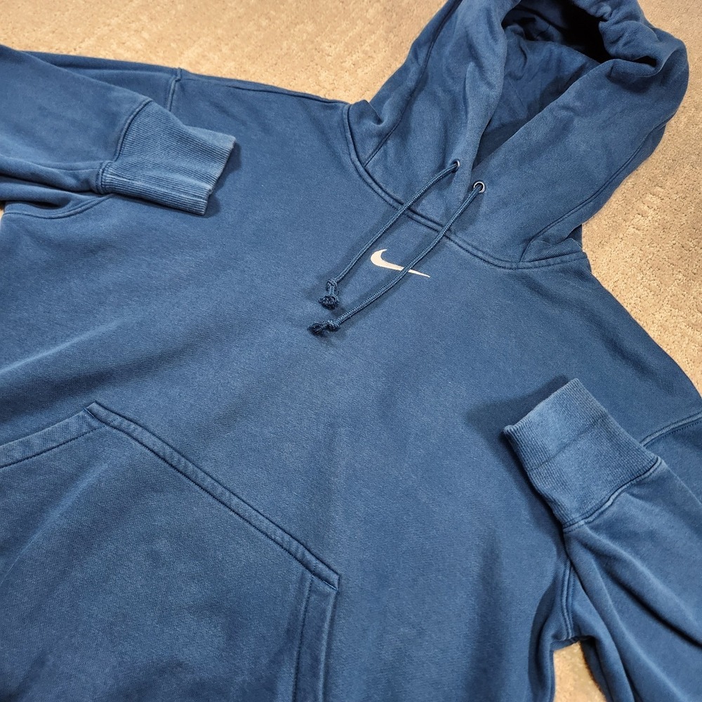 Nike Hoodie Women‎ XS Oversized Center Swoosh Phoenix Fleece Blue Sweatshirt